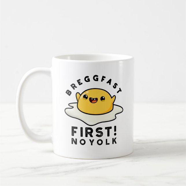 Breggfast First No Yolk Funny Egg Pub Kaffeetasse (Links)