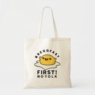 Breggfast First No Yolk Funny Egg Pub Tragetasche