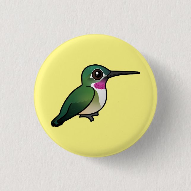 Breit-angebundener Kolibri Button (Vorderseite)