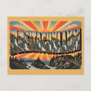 Breitachklamm-Schlucht-Wasserfälle Vintage Reise K Postkarte