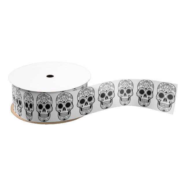 Breite 1.5ins Band - Rock Chick Skulls Ripsband (Spule)