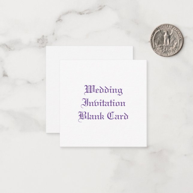 BREITE EINLADUNG BLANK FLAT NOTE CARD (Vorderseite/Rückseite Beispiel)