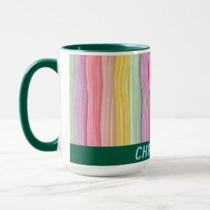 Breite, gewellte Linien in gürtelfarbenen Farben m Tasse