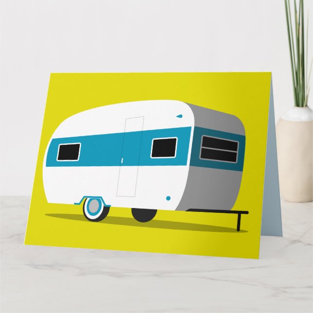 BREITE GRATULATIONEN RETRO CAMPER CARD KARTE (Vorderseite)