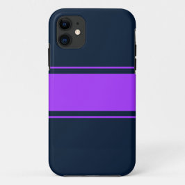 Breite, lebhafte Lila Racing Streifen auf fett bla Case-Mate iPhone Hülle