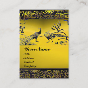 BREITE LIEBE VÖGEL, Schwarz-weiß, gelber Topaz Visitenkarte