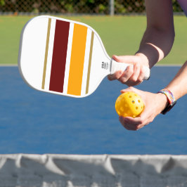 Breite Retro Tiefe Rot Gelbe Streifen Pickleball Schläger