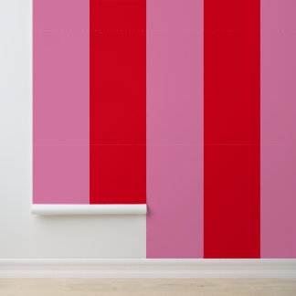 Breite rosa und rote vertikale Streifen Tapete