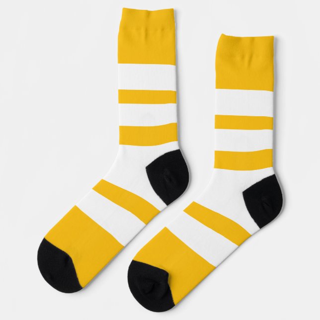 Breite Streifen Gelb   Socken (Linkes Detail)