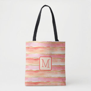 Breite Streifen Tangerine Farbbblock-Monogramm