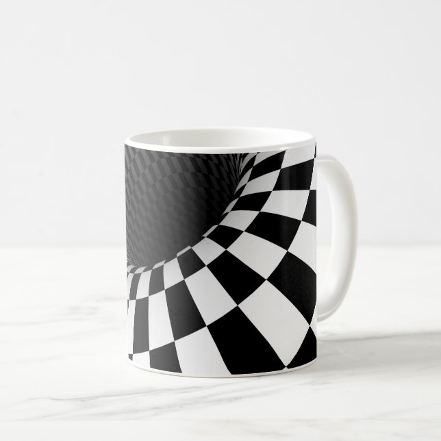 BREITE ÜBERPRÜFTE VORTEX-optische Illusion Kaffeetasse (VorderseiteRechts)