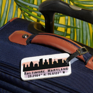 Breite und Länge der Baltimore Skyline Gepäckanhänger