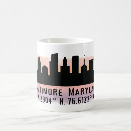 Breite und Länge der Baltimore Skyline Kaffeetasse