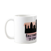 Breite und Länge der Baltimore Skyline