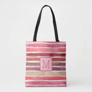 Breite Wasserfarbenstreifen Pinks Farbblock Monogr