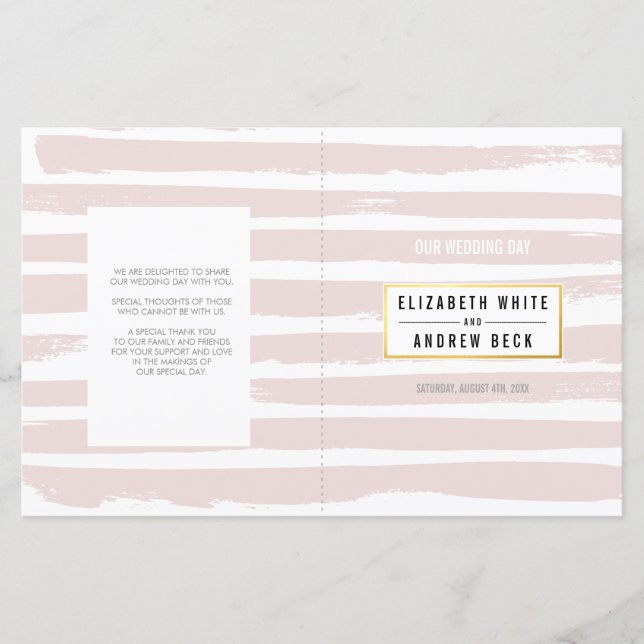 BREITE ZEREMONY niedliche, hellrosa Pinselstriche (Vorderseite)