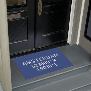 Breitengrad Amsterdam Blau Fußmatte