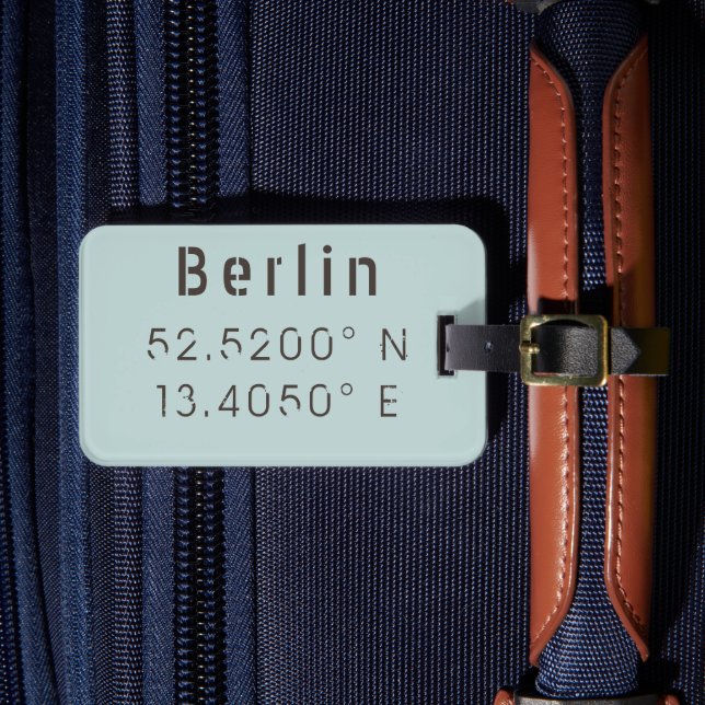 Breitengrad Berlin individuell einstellbar Gepäckanhänger (Vorderseite Insitu 4)