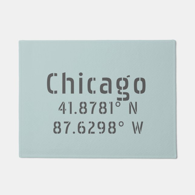 Breitengrad Längengrad Chicago Fußmatte (Vorderseite)