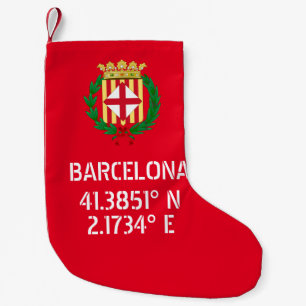 Breitengrad Längengrad Wappen von Barcelona   Kleiner Weihnachtsstrumpf