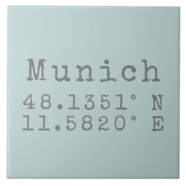 Breitengrad München und Längengrad Fliese