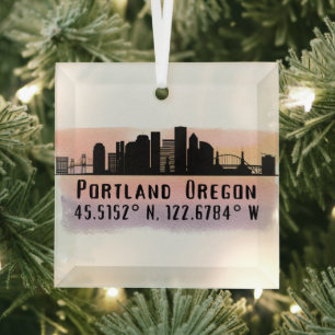 Breitengrad und Länge der Portland- oder Stadtsyli Ornament Aus Glas