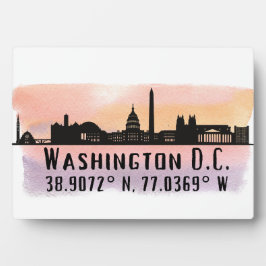 Breitengrad und Längengrad der Washington DC-Skyli Fotoplatte