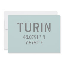 Breitengrad- und Längenkoordinaten von Turin Itali