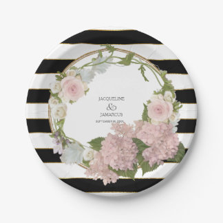 Breiter gestreifter Hydrangea-BlumenKranz Pappteller
