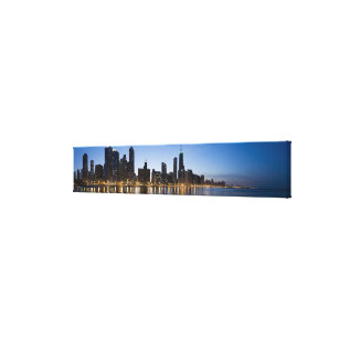 Breiter Panoramablick der Chicago-Seeseite an Leinwanddruck
