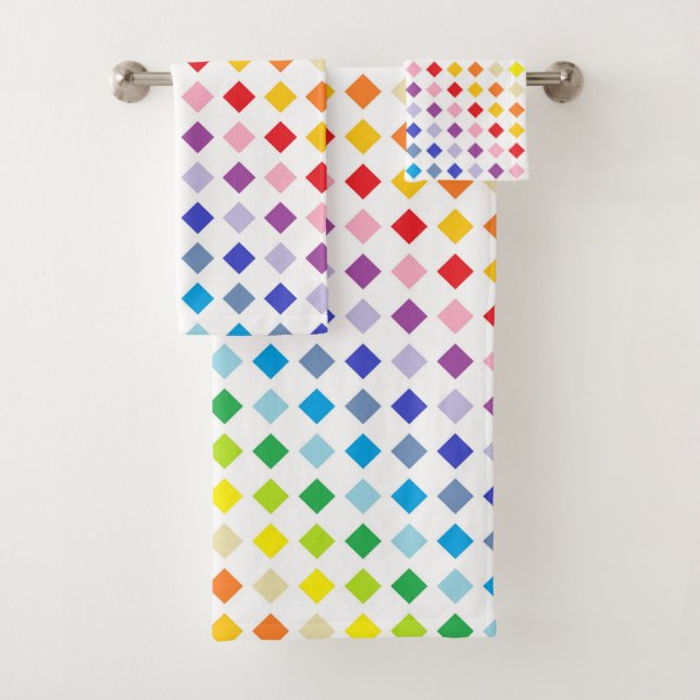 Breitere Spektrum-Regenbogen-Diamanten Badhandtuch Set (Insitu)