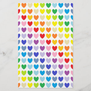 Breitere Spektrum-Regenbogen-Herzen Briefpapier