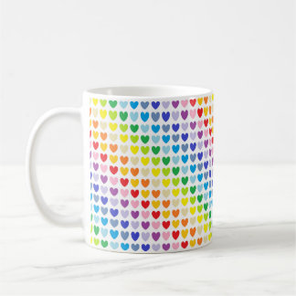 Breitere Spektrum-Regenbogen-Herzen Kaffeetasse