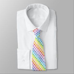 Breitere Spektrum-Regenbogen-Herzen Krawatte