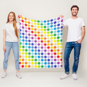 Breitere Spektrum-Regenbogen-Tupfen Fleecedecke