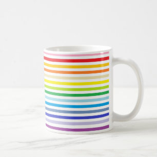Breiterer Spektrum-Regenbogen und weiße Streifen Kaffeetasse