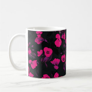 Breites vintage-blumiges, stilisiertes Tulpenmuste Kaffeetasse