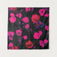 Breites vintage-blumiges, stilisiertes Tulpenmuste