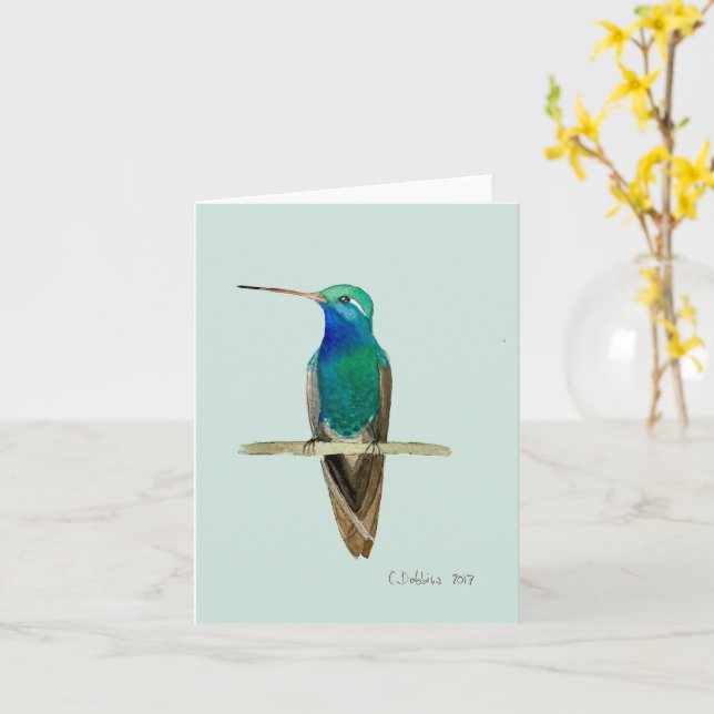 Breitschnabelkolibri  karte (Gelbe Blume)