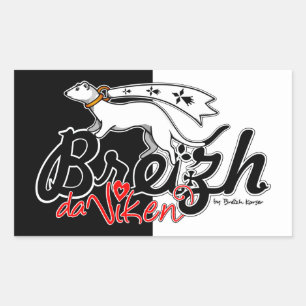 Breizh da viken rechteckiger aufkleber