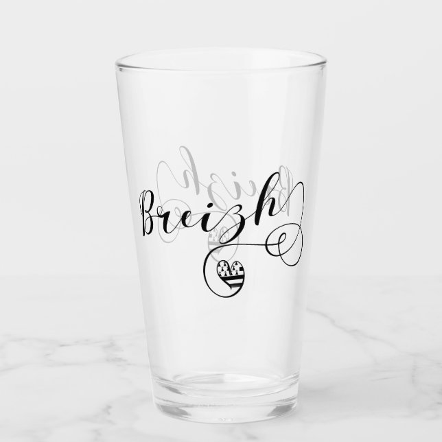 Breizh Flag in Heart, Bretagne, Breton Language Glas (Vorderseite)