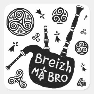 Breizh MA Bro Quadratischer Aufkleber