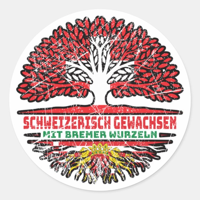 Bremen Bremer Schweiz Baum Wurzel Schweiz Runder Aufkleber (Vorderseite)