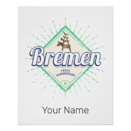 Bremen City Deutschland Retro Städtische Musiker V Poster