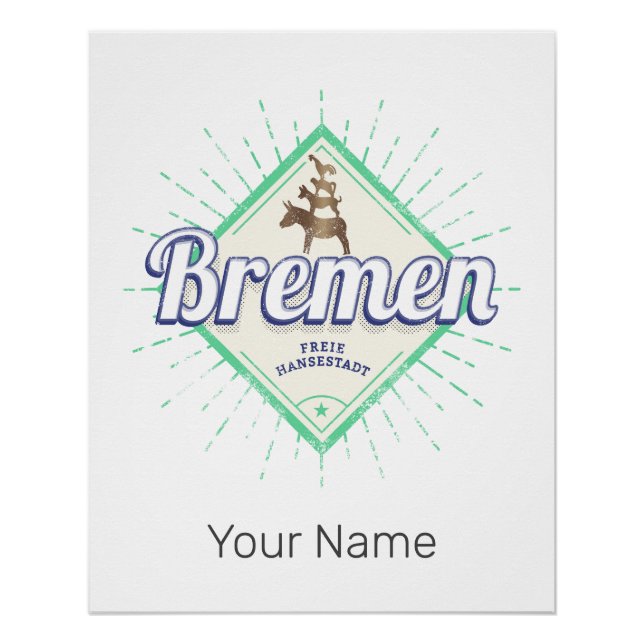Bremen City Deutschland Retro Städtische Musiker V Poster (Vorderseite)