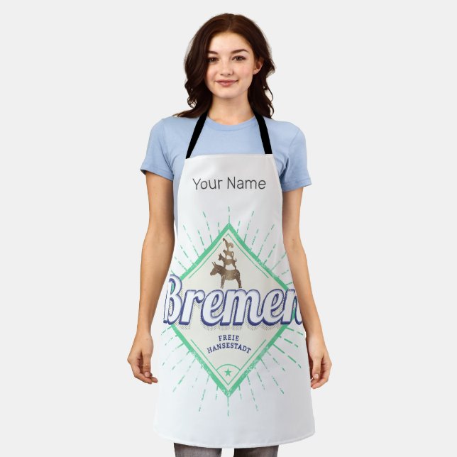 Bremen City Deutschland Retro Städtische Musiker V Schürze (Getragen)
