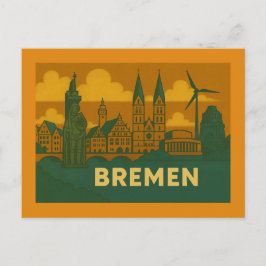 Bremen Deutschland City Art Postkarte
