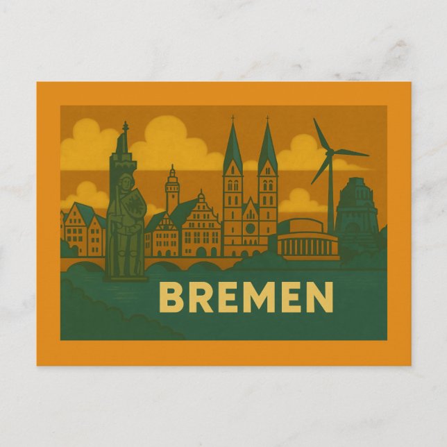 Bremen Deutschland City Art Postkarte (Vorderseite)