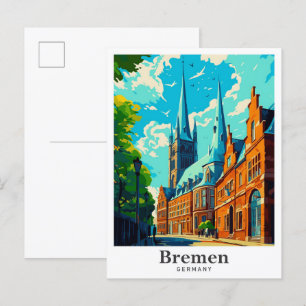 Bremen Deutschland Vintage-Reiseporträt Postkarte