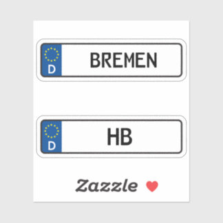Bremen kennzeichen, deutsches Kennzeichen für Kraf Aufkleber